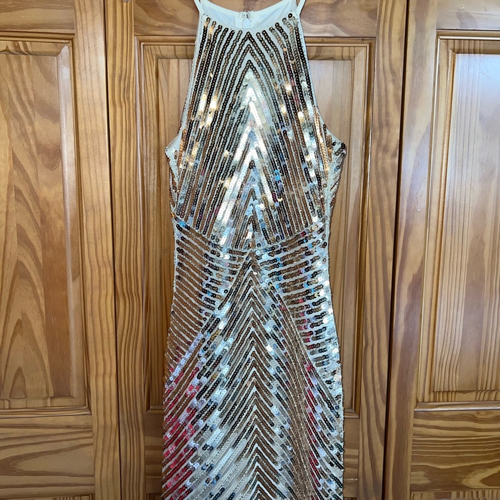 Lulu's Red Sheath Halter Dress